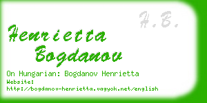 henrietta bogdanov business card